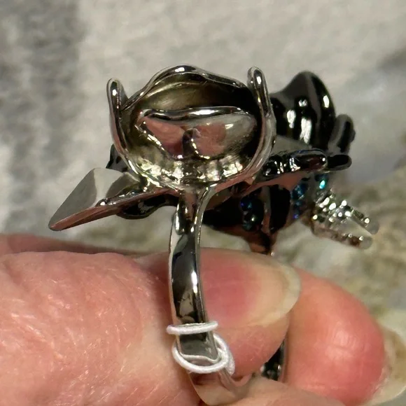 AUTHENTIC COACH double finger ring M/L skull rexy tearose star pyramid b… - Picture 13 of 16